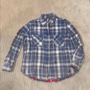 Free People Zip Up Shirt Jacket